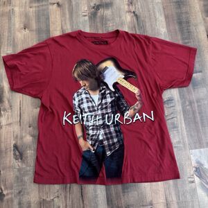 Keith Urban Escape Together World Tour 2009 T-Shirt Men's Size Large Red Country